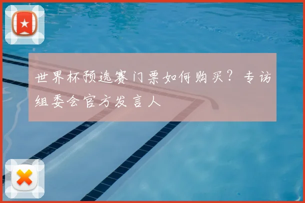 世界杯预选赛门票如何购买?专访组委会官方发言人